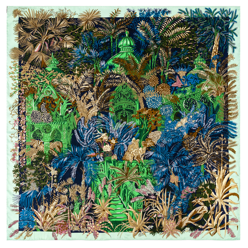 Scarf Silk Square - Ручной скрученный шелковый шарф из саржи,