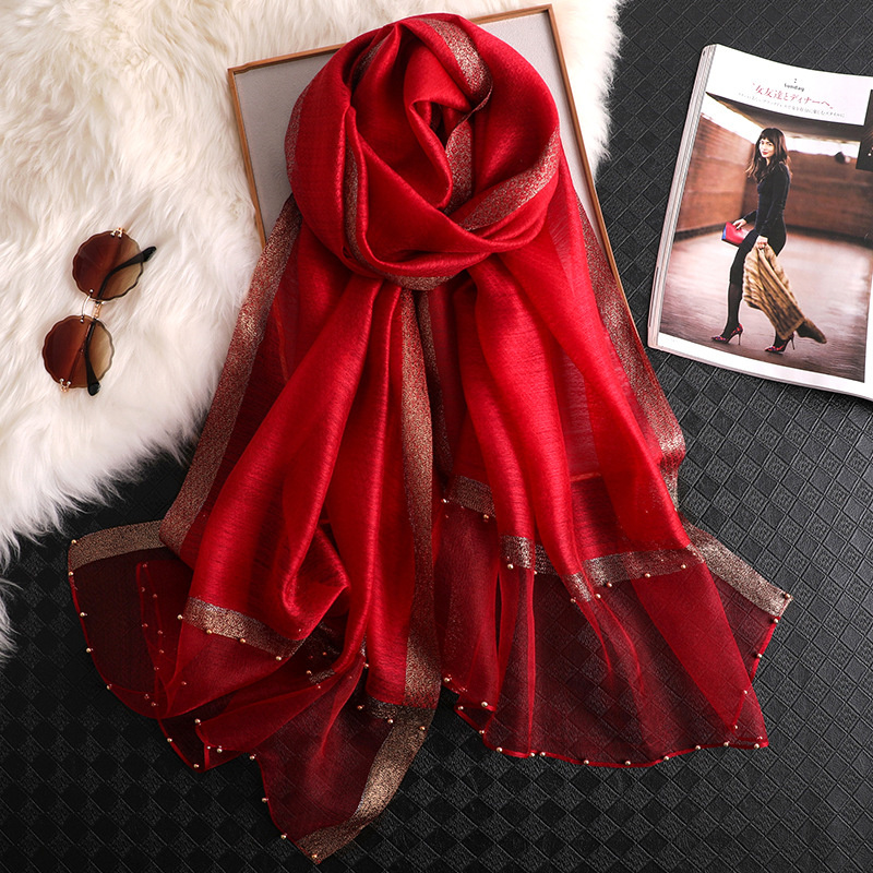 Scarf Silk Square - Роскошный дизайнерский хиджаб с цветочной вышивкой